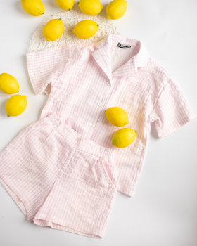 Костюм дитячий літній з мусліну Alwair Kids Розовий 164см 81123