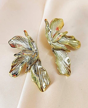 Женские сережки Цветочки jewelry Золотистые