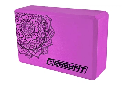 Блок для йоги EasyFit EVA с рисунком фиолетовый