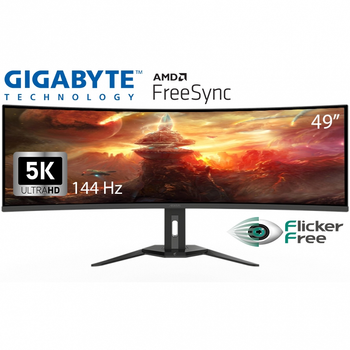 Монитор GIGABYTE AORUS CO49DQ Gaming Monitor изогнутый OLED 5120x1440 5K DQHD 49" / 10W
