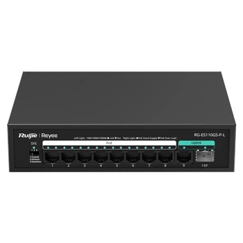 Коммутатор 10 портов неуправляемый Ruijie Reyee RG-ES110GS-P-L PoE