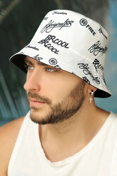 Чоловіча двостороння панама Braxton "BR Cool" білий + чорний M літній (1424)