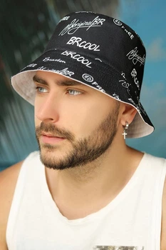 Чоловіча двостороння панама Braxton "BR Cool" чорний + білий L літній (1424)