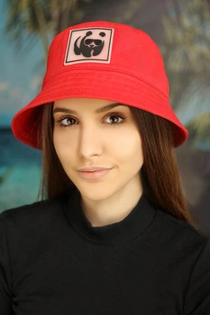 Панама Braxton "Cool panda" красный летний Унисекс (1410)