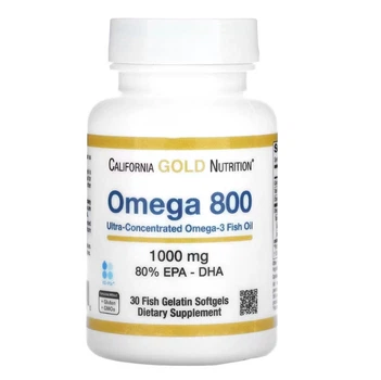 Рыбий жир California Gold Nutrition Omega-800 1000 мг 80% ЭПК и ДГК 30 капсул