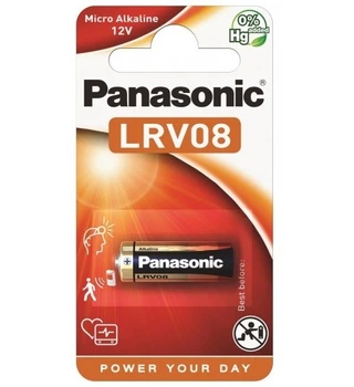 Батарейка алкалінова Panasonic LRV08 ємність 38мАг напруга 12В 1шт (LRV08L1BE)