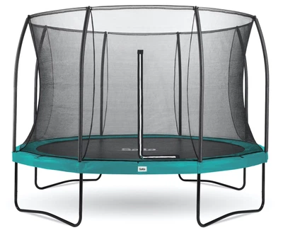 Батут для дому Salta Comfort Edition із захисною сіткою, круглий 396 см, максимальна вага 120 кг Чорний із зеленим (5077G)