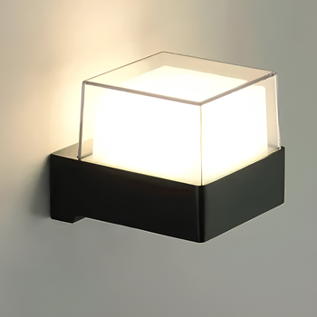Вуличний LED світильник 5W фасадний Velmax настінний квадратний 3000K чорний IP54 V-CTL-WL-004