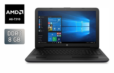 Ноутбук Б-класс HP 255 G5 / 15.6" (1366x768) TN / AMD A6-7310 (4 ядра по 2.0 - 2.4 GHz) / 8 GB DDR3 / 240 GB SSD / AMD Radeon R4 Graphics / WebCam / Windows 10 б/у