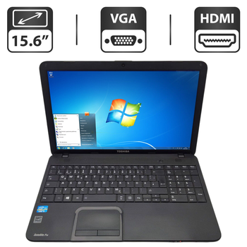 Ноутбук Toshiba Satellite C850 / 15.6" (1366x768) TN / Intel Core i5-3230M (2 (4) ядра по 2.6 - 3.2 GHz) / 6 GB DDR3 / 320 GB HDD / Intel HD Graphics 4000 / WebCam б/у