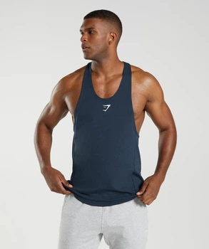Спортивная майка GymShark React Stringer - Navy XXXL