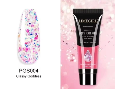 Полігель для нарощування нігтів Limegirl Poly Nail Gel №04 з глітером 15мл