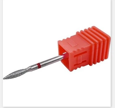 Фреза алмазна Nail Drill полум'я 2,3 мм для манікюру Червона