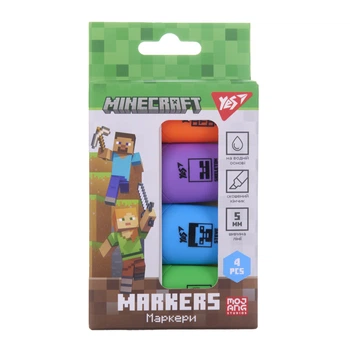 Набір маркерів текстових 4кол. YES 391095 Minecraft /391095/