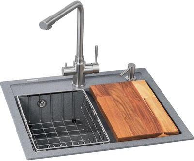 Кухонная мойка GRANADO Optimal Lerida 5-в-1 Grafito