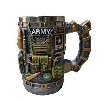 Военная кружка с объёмным 3d декором "ARMY" чашка в армейском стиле 300 мл