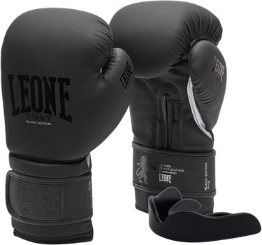 Боксерські рукавиці Leone GN059 12 унцій Black/White (капа в комплекті) (GN059_Bl/White_12oz)