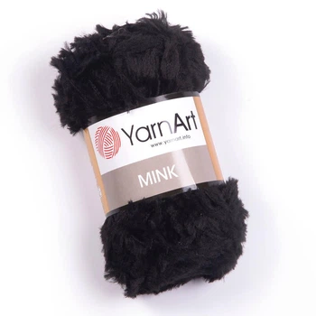 Пряжа YarnArt Mink имитация меха цвет 346 черный