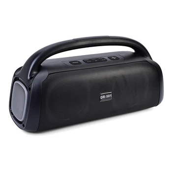 Колонка DR-501, микрофон, FM-радио, USB, TF-карта, AUX, Bluetooth 4.2, 47 × 24 × 18 см, черная