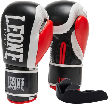 Боксерські рукавиці Leone GN333 Logo WACS 12 унцій Black (капа в комплекті) (GN333_Black_12oz)
