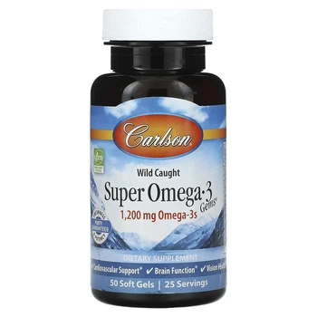 Супер Омега-3, 1200 мг, Super Omega-3, Carlson, 50 капсул