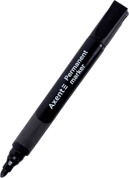 Маркер Axent Permanent Comfort Grip 2 мм круглий чорний 12 шт (2542-01-A)