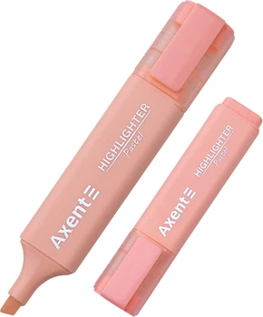 Маркер Axent Highlighter 1-5 мм клиновидный пастель розовый 12 шт (2537-24-A)