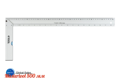 Угольник Mastertool 500 мм с капсулой алюминиевый (30-4500)