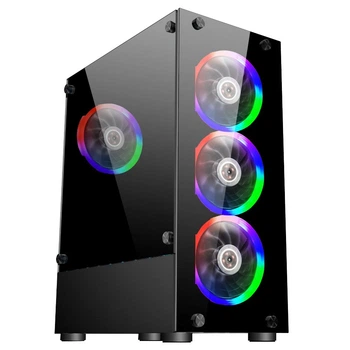 Корпус для ПК 1stPlayer V2-A-BK-4F1 Black без блока живлення з підтримкою ATX