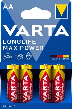Батарейка лужна VARTA LONGLIFE MAX Power AA LR6 блістер 4 штуки 4/80