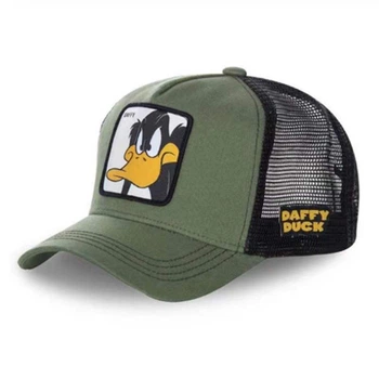 Кепка Бейсболка Тракер с сеткой Goorin Brothers Cartoons Мультик Daffy Duck с Уткой хаки 4198