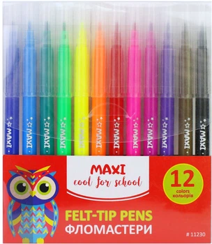 Фломастеры Maxi Cool For School 12 цветов 12 шт (MX11230)