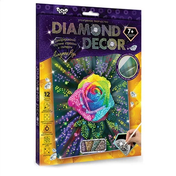 Набор алмазная картина «Роза», Diamond Decor, частичная выкладка , мозаика 5d, 27х22 см DD9