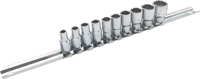 Набор головок Toptul на планке 12-гр. 1/4" дюймовых 9 шт. (GAAQ0810D-12)