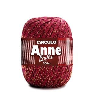7136 ANNE BRILHO пряжа (96%мерс.бавовна, 4% метал, 150гр. 500м. ), бордовий