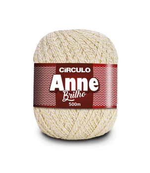 20 ANNE BRILHO пряжа (96%мерс.бавовна, 4% метал, 150гр. 500м. ), бежевий