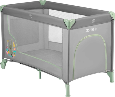 Дорожнє ліжечко RICOKIDS 125 x 65 x 78 см RK-240 Grey-Mint (724010) (5903890605179)