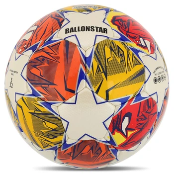 Мяч футбольный размер №5 Soccermax Crystal 4048 White-Red-Yellow