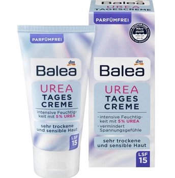Ультраувлажняющий крем SPF15 для чувствительной кожи с 5% мочевины Balea Gesichtscreme 5% Urea LSF 15 50 мл