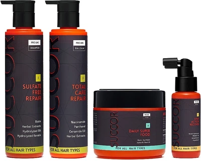Набор "Комплексный безсульфатный уход за волосами" - Succor Soft Care Set (sham/250ml + h/balm/250ml + h/mask/300ml + h/spray/60ml) Набор "Комплексный безсульфатный уход за волосами" (1260986-736525216-2)