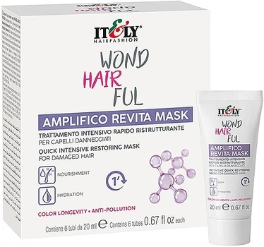 Экспресс-маска для интенсивного восстановления волос - Itely Hairfashion WondHairFul Amplifico Revita Mask 6x20ml (963303-1224582-2)