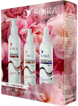 Набор для волос 3 в 1 "Глубокая очистка и защита", цветочный - Soika (shm/300ml + cond/200ml + spray/200ml) Набор для волос 3 в 1 "Глубокая очистка и защита", цветочный (1269520-721051108-2)