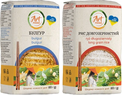 Набор круп Art Foods Булгур 800 г + Рис длиннозерный шлифованный 800 г (3983323784)