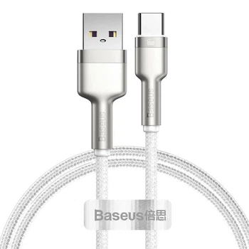 Дата кабель Baseus Cafule Metal Data USB to Type-C 66W (1m) (CAKF00010) (White) (190910)
