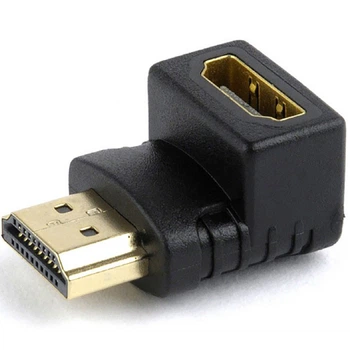 Адаптер Cablexpert HDMI - HDMI (M/F), угол 90 градусов, черный (A-HDMI90-FML) пакет