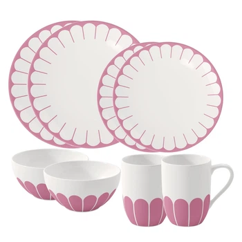 Villeroy & Boch Fleur стартовий набір посуду порцеляна преміум-класу 8 предметів рожевий 1045536000