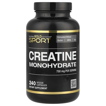 Креатинин California Gold Nutrition Sport моногидрата креатина 750 мг 240 растительных капсул