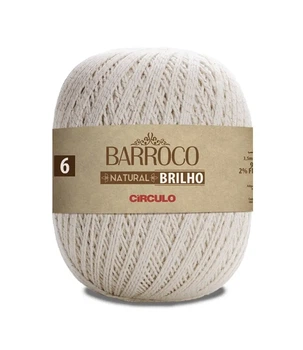 20 BARROCO 6 SILVER пряжа (98%бавовна, 2 % металік, 400гр. 433м. ), молочний