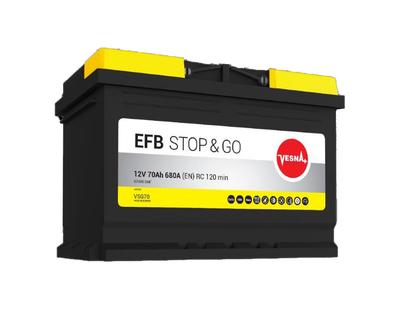 Акумулятор Vesna EFB 70 Ah/12V "0" (+ справа)