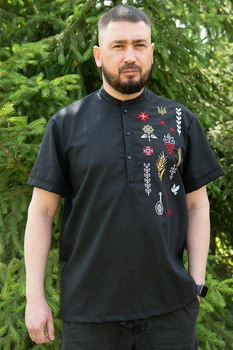 Чоловіча вишиванка V&V Етніка XXXXXL Чорний (470141193-002)